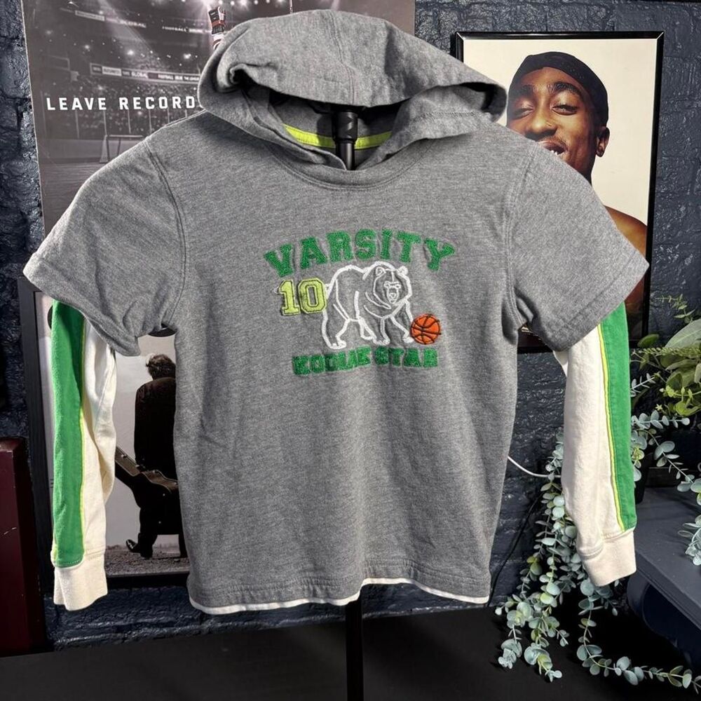 Carterās Boys Varsity All Star Layered Hoodie Shirt - Size 6